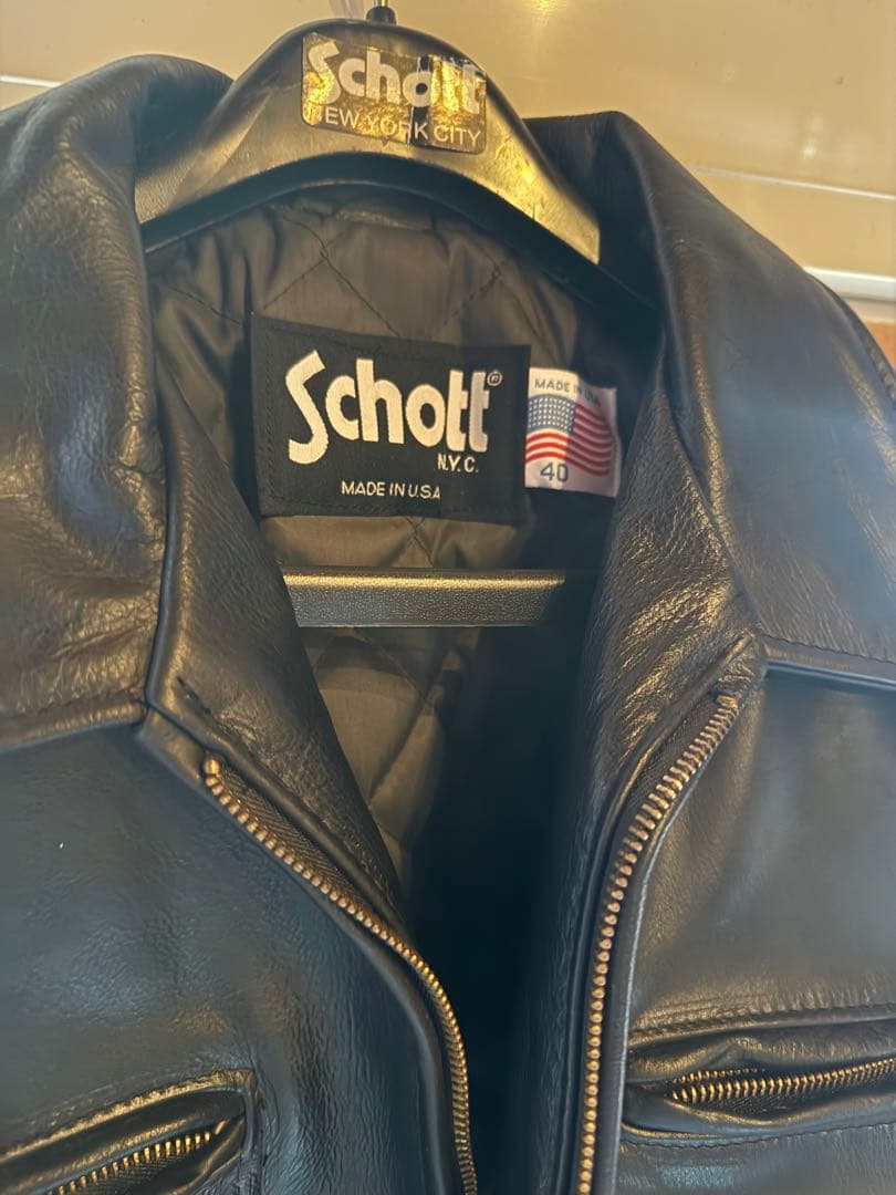 デッドストック Schott 未使用品 タグ付40レザー ジャケット品番634