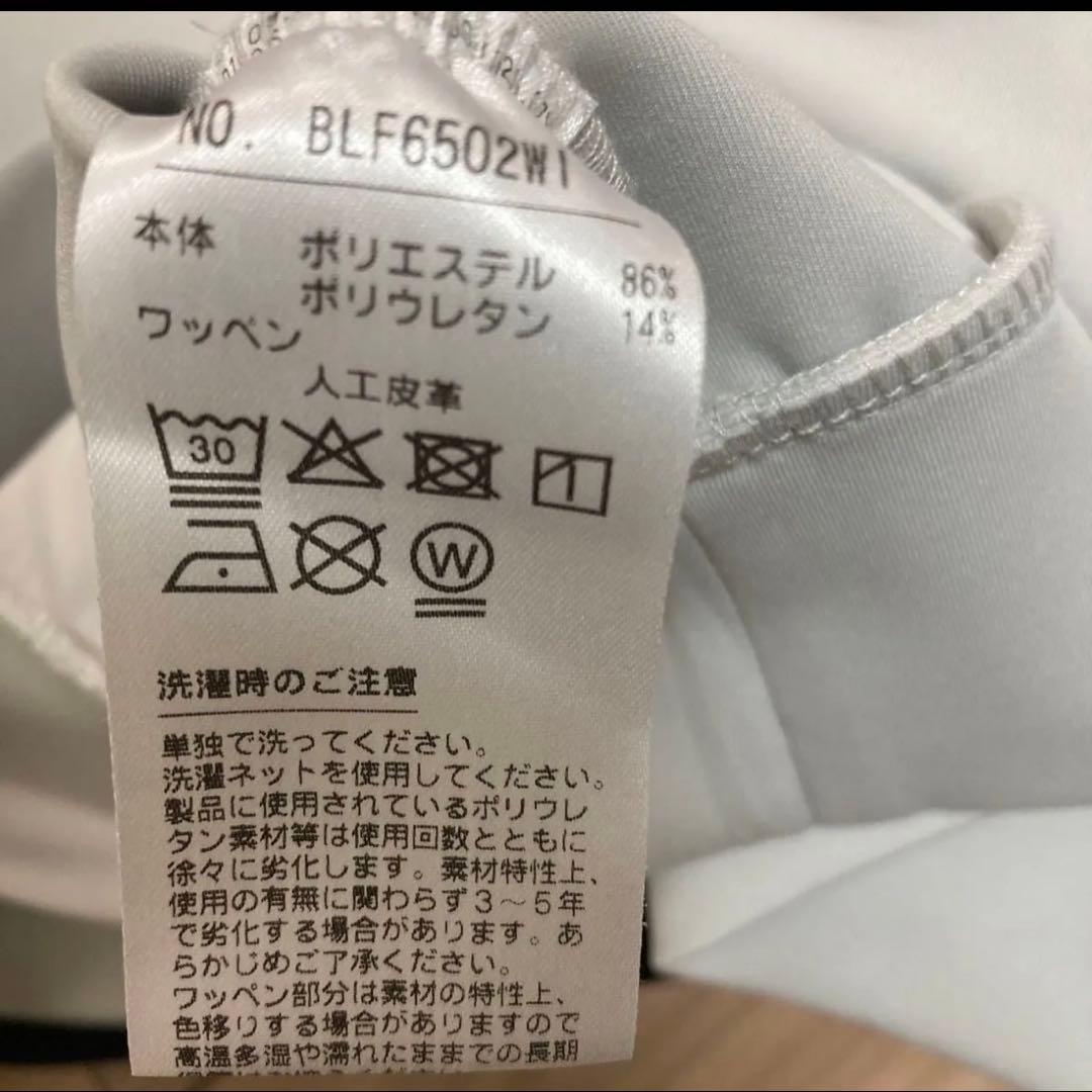 美品　ブラック＆ホワイト　半袖モックネックゴルフシャツ　Lレディースゴルフウェア