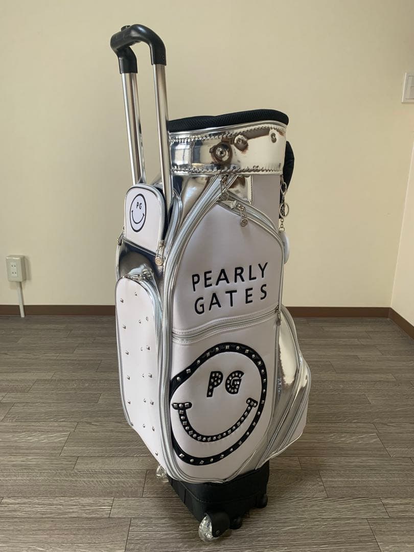 PEARLY GATES キャリー付　キャディバッグ　ホワイト&シルバー