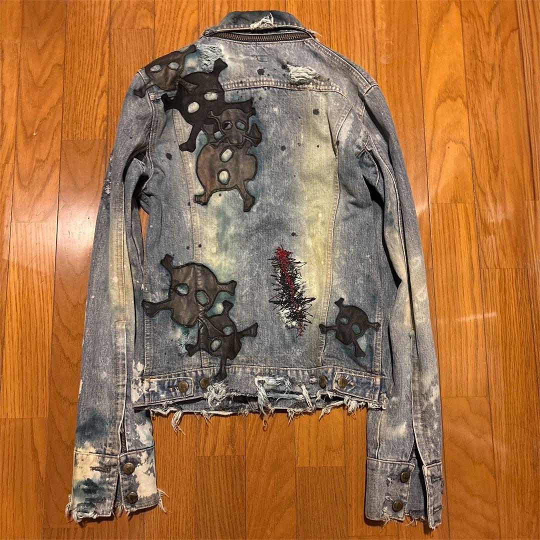 00s 希少 L.G.B scull patch denim jacket v系