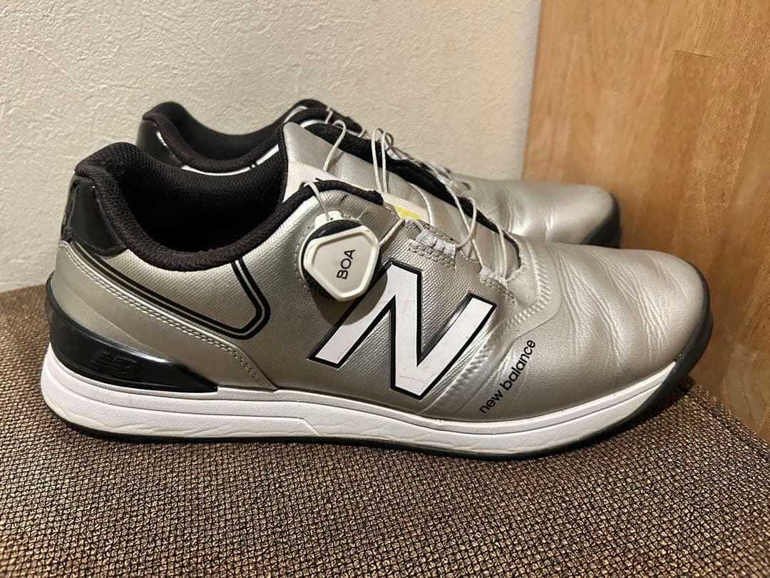new balance 574 メンズ　ゴルフシューズ シルバー　27㎝