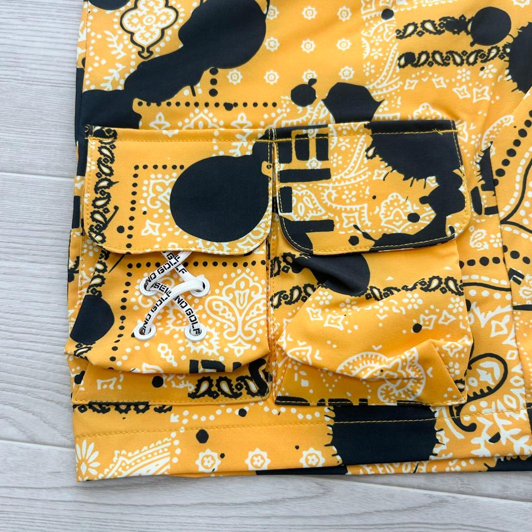 新品　ラッセルノ　ハーフパンツ　バンダナ　カーゴ　イエロー　ストレッチ　サイズ5