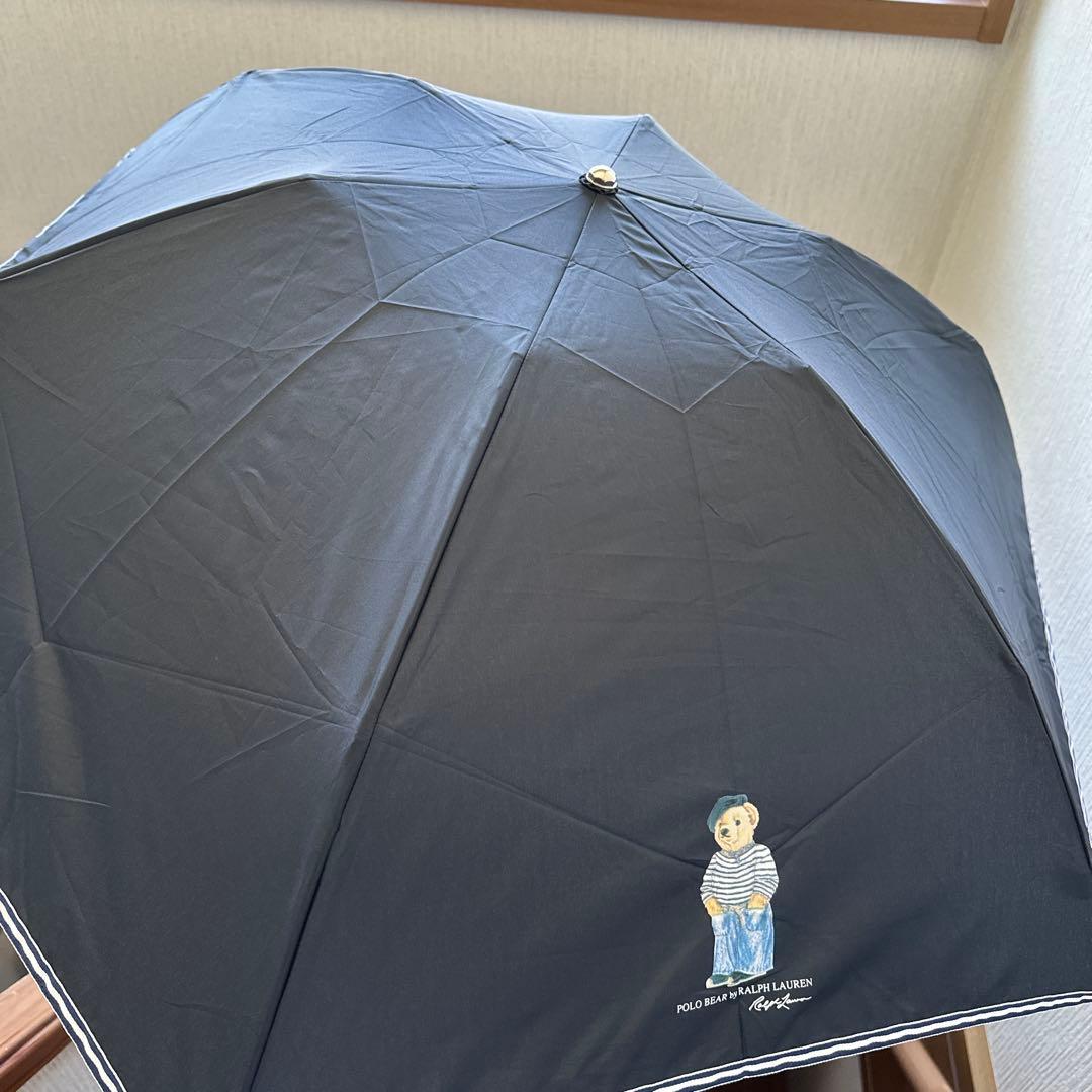 【タグ付き】ポロラルフローレン　ポロベア　折りたたみ傘　雨傘　ブラック　黒