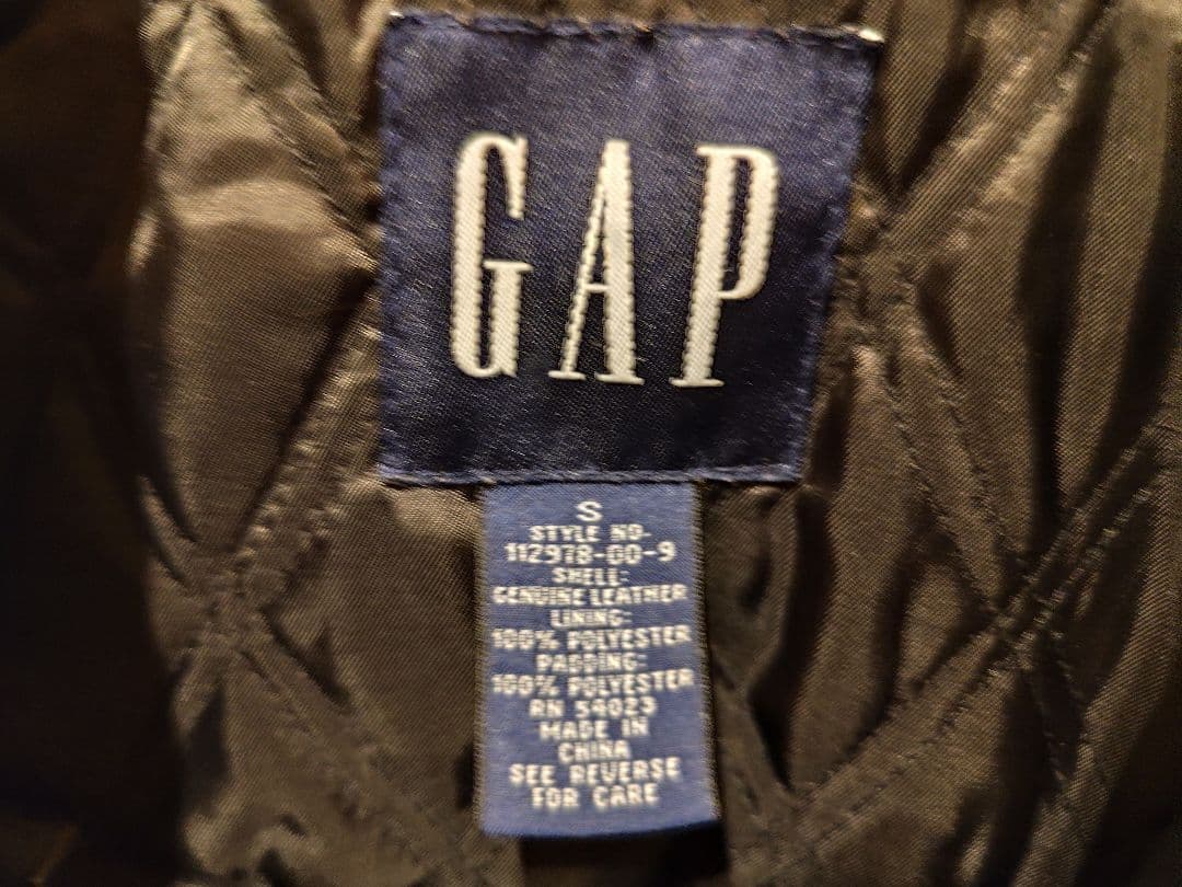 90s OLD GAP レザージャケット　本革　ブラック