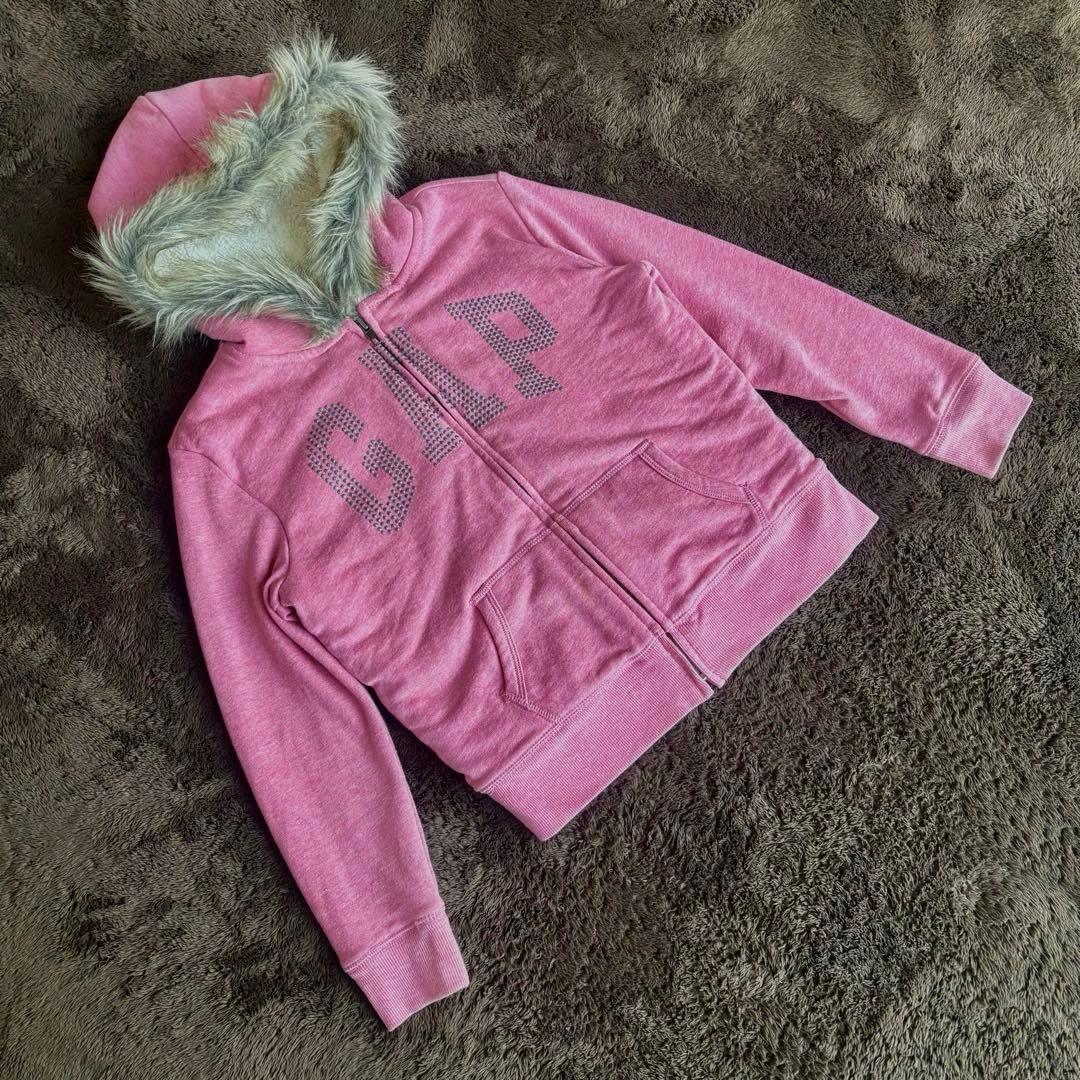 【希少】00s archive GAP fur zip hoodie Y2K