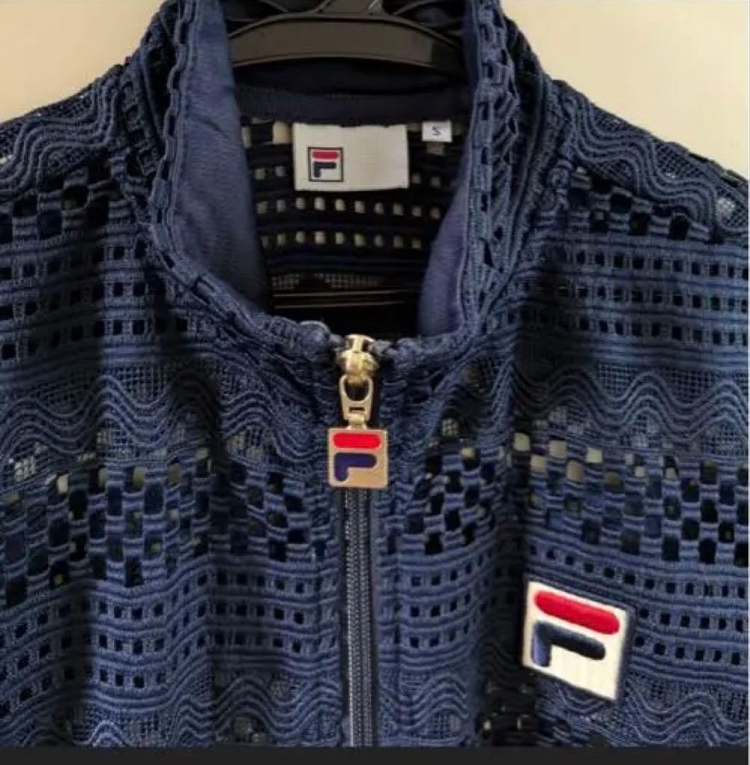 FILA ネイビー メッシュジップアップジャケット　Sサイズ