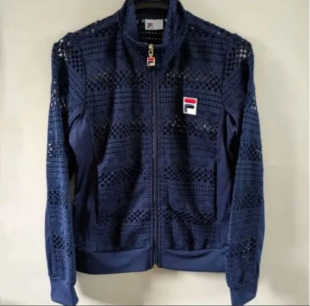 FILA ネイビー メッシュジップアップジャケット　Sサイズ