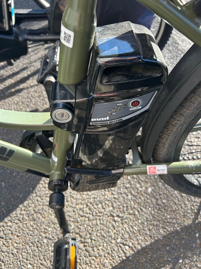 電動アシスト自転車 オリーブグリーン、引き取り限定！