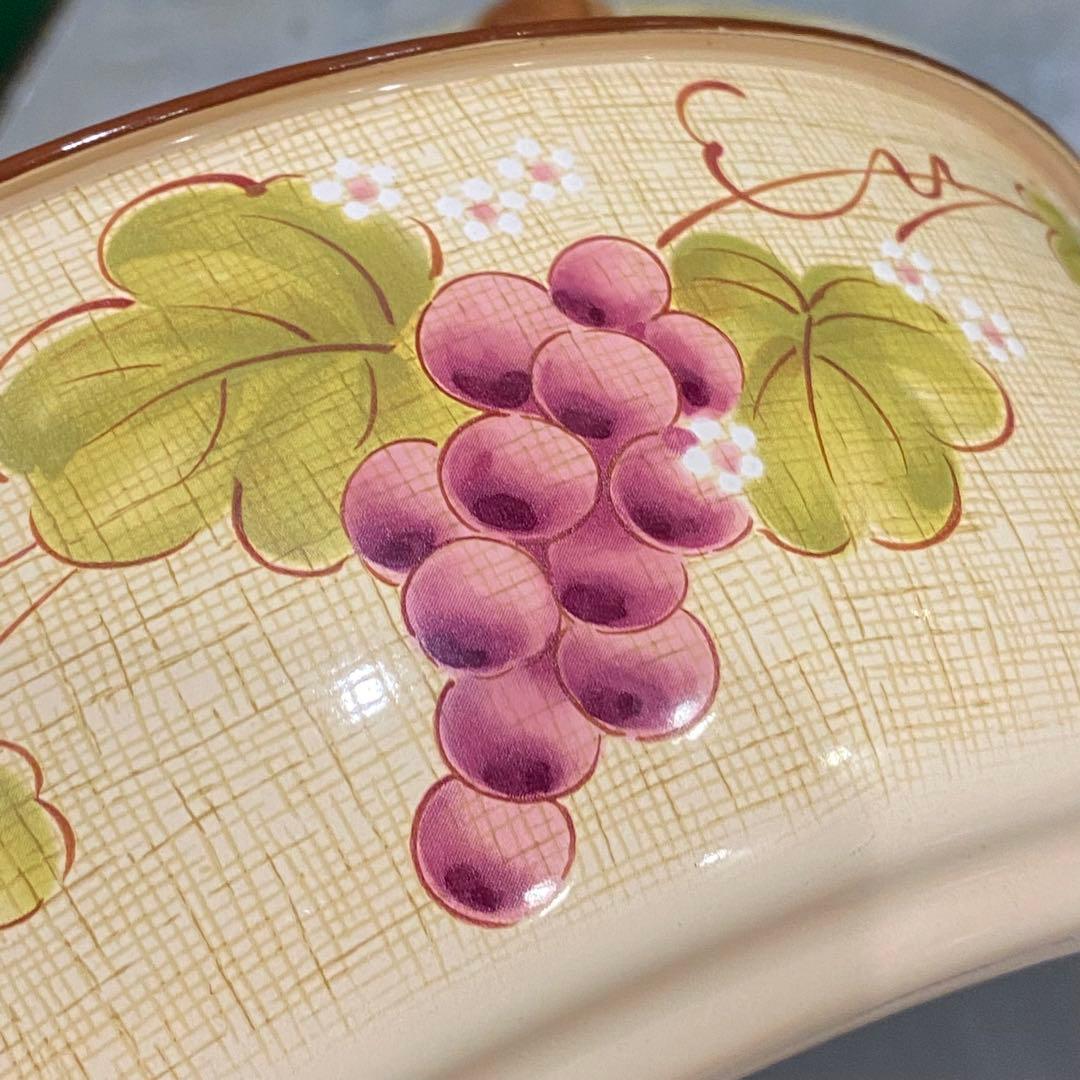 未使用 エジリー EJIRY 希少 レア 華ぶどう ホーロー鍋 葡萄 26cm
