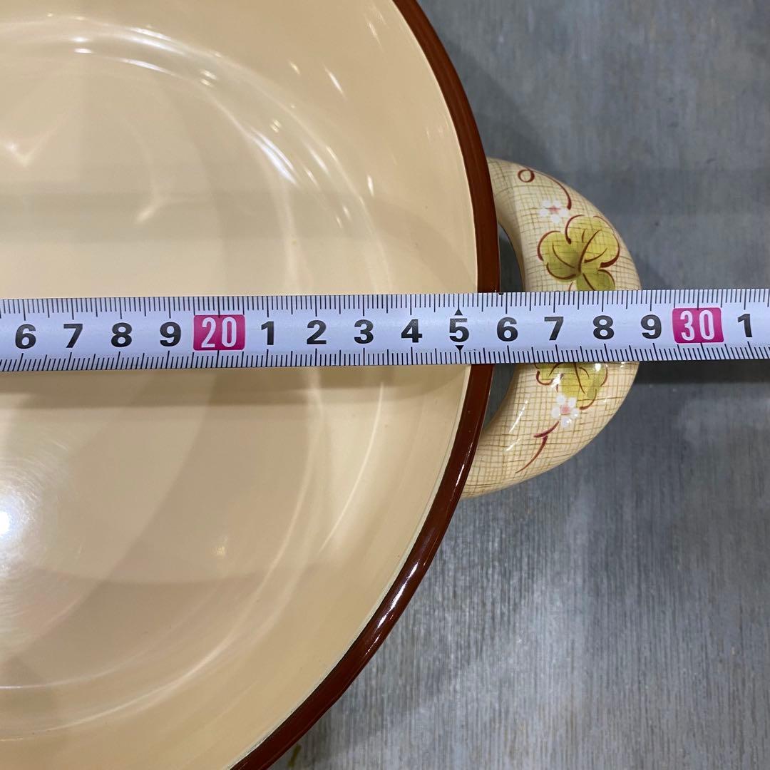 未使用 エジリー EJIRY 希少 レア 華ぶどう ホーロー鍋 葡萄 26cm