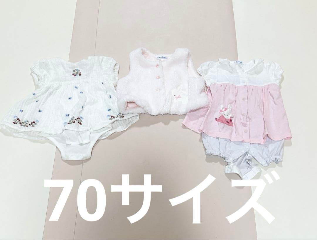 ベビー服33点　女の子　まとめ売り　70-90サイズ　プティマイン多め