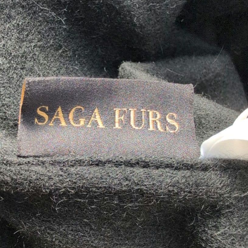 SAGA FURS カシミア100％ フォックスファー ポンチョ ケープ グレー