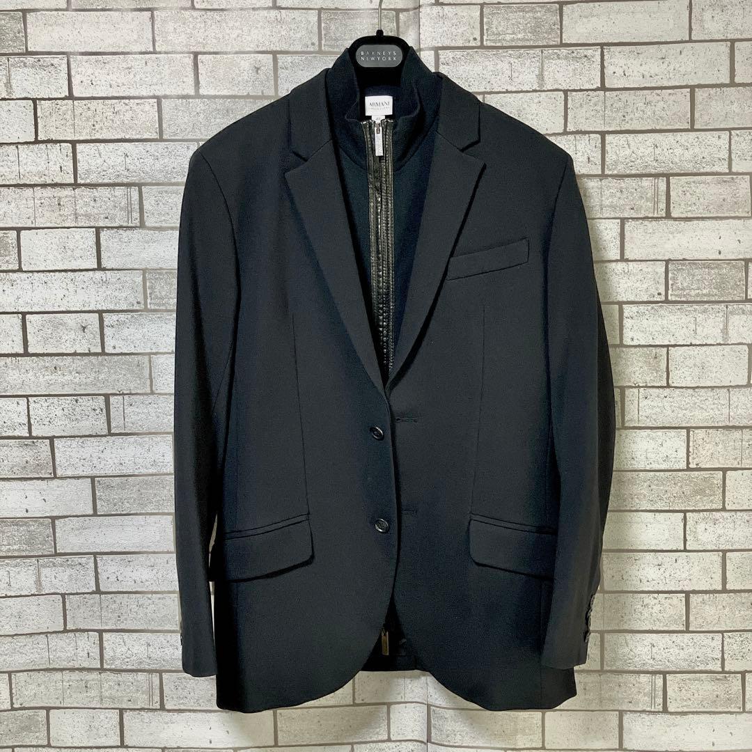 【希少】【armani】ラムレザー　ブラック　アルマーニ　ドライバーズニット