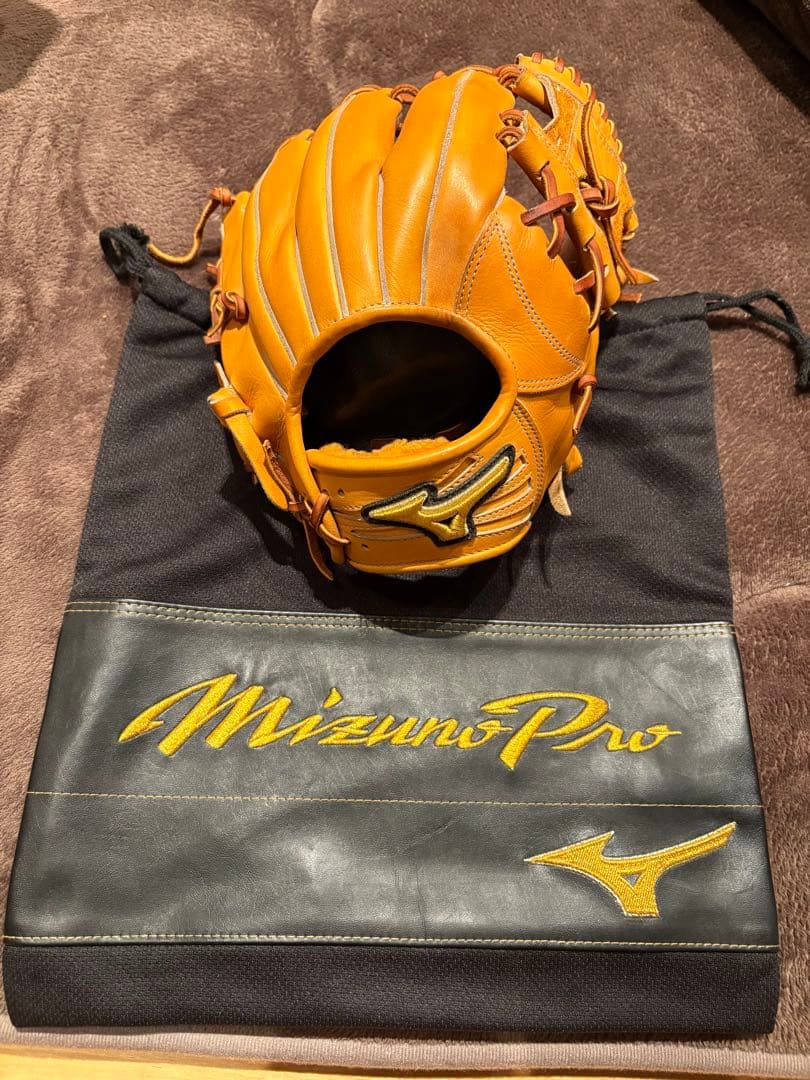 MizunoPro 硬式グローブ オレンジ色 専用袋付き