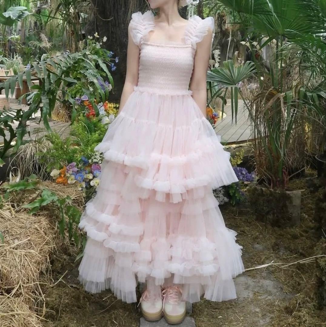ワンピース treat Ballerina blooming tulle dress