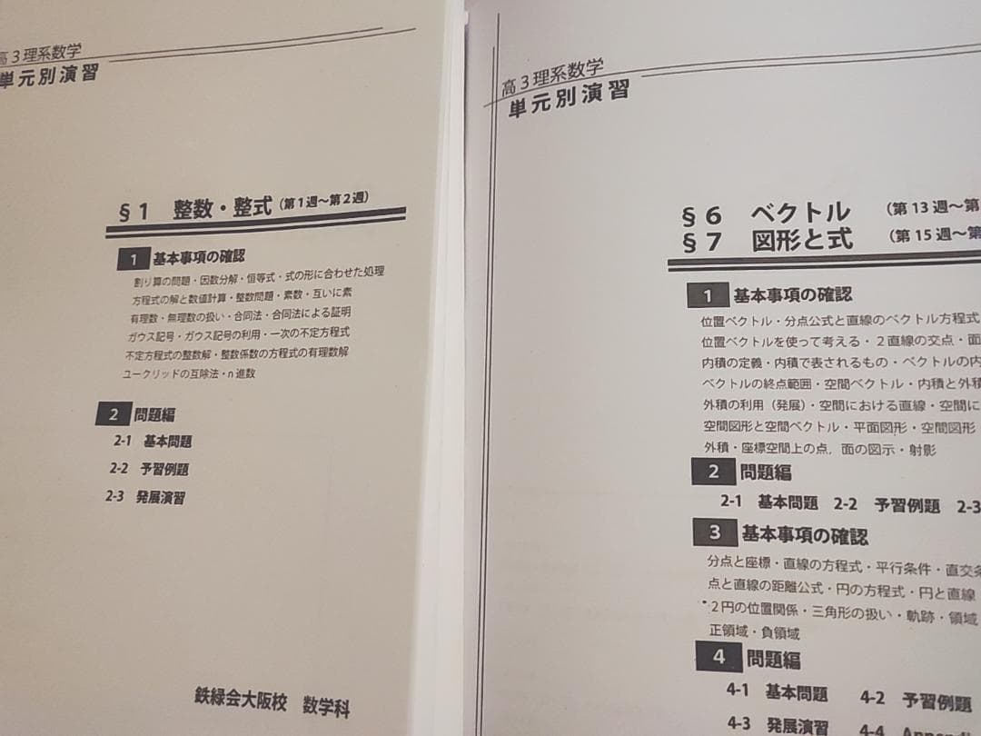 鉄緑会の最新版鶴田先生の高3理系数学単元別演習フルセット　駿台　河合塾　東進Z会
