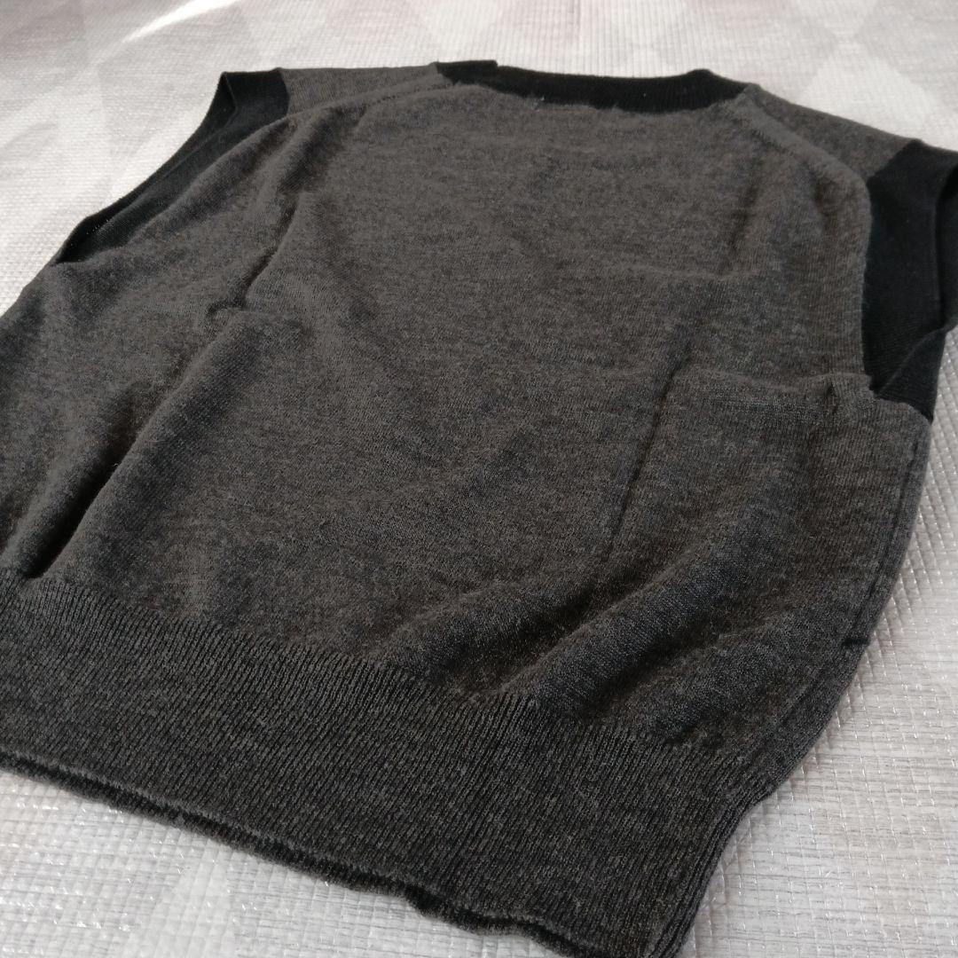 美品◆MARGARET HOWELL ニット リネン混 ベスト アーガイル