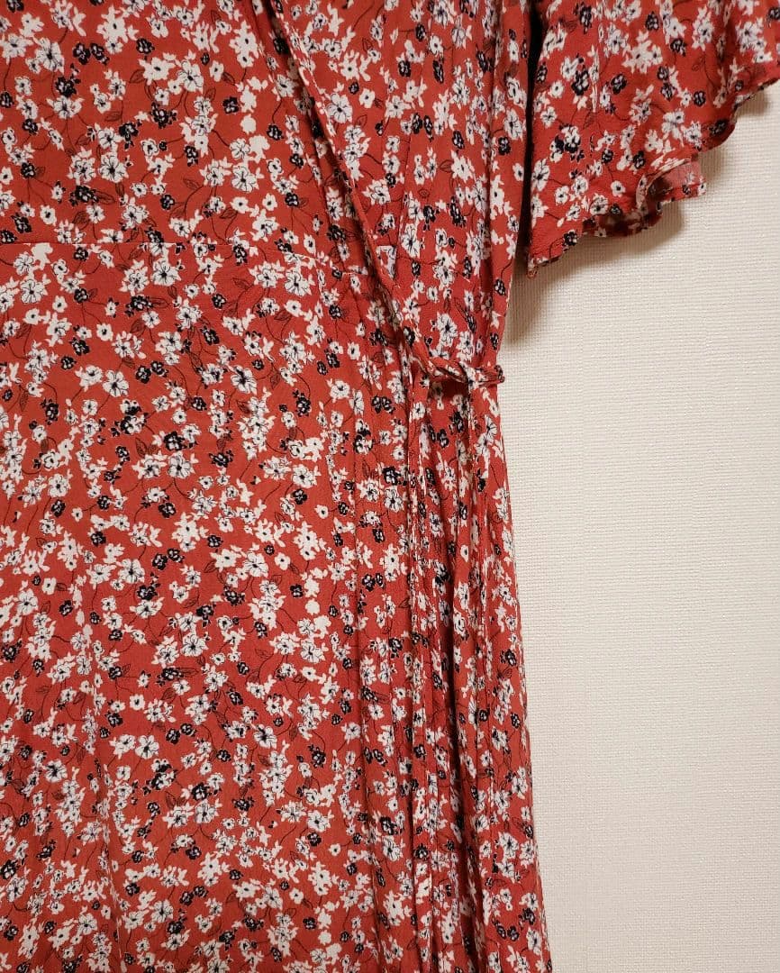 FRAY I.D ワンピース ロング レッド 赤 花柄 カシュクール