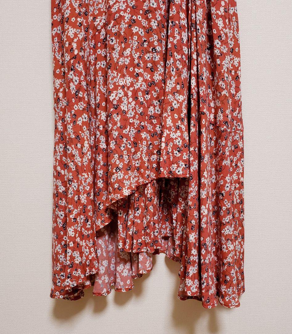 FRAY I.D ワンピース ロング レッド 赤 花柄 カシュクール