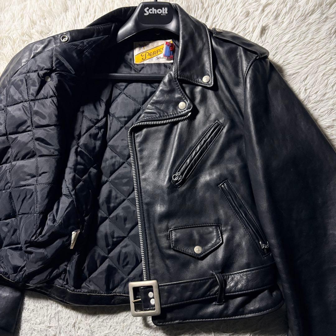 【米国製】Schott ライダースジャケット 118 本革　ブラック　40