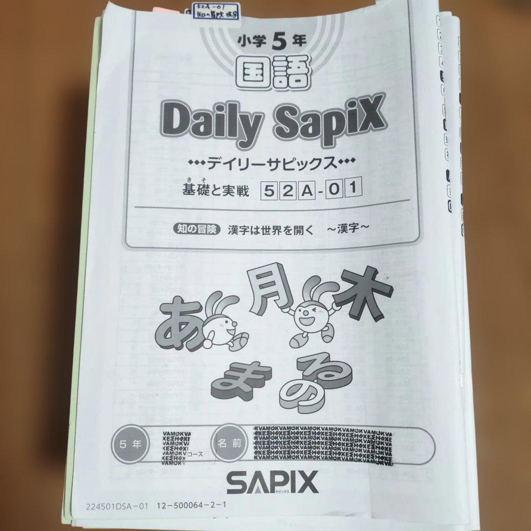 サピックス　SAPIX 小学5年1年分 国語 教材セット 欠番 なし　使用済み