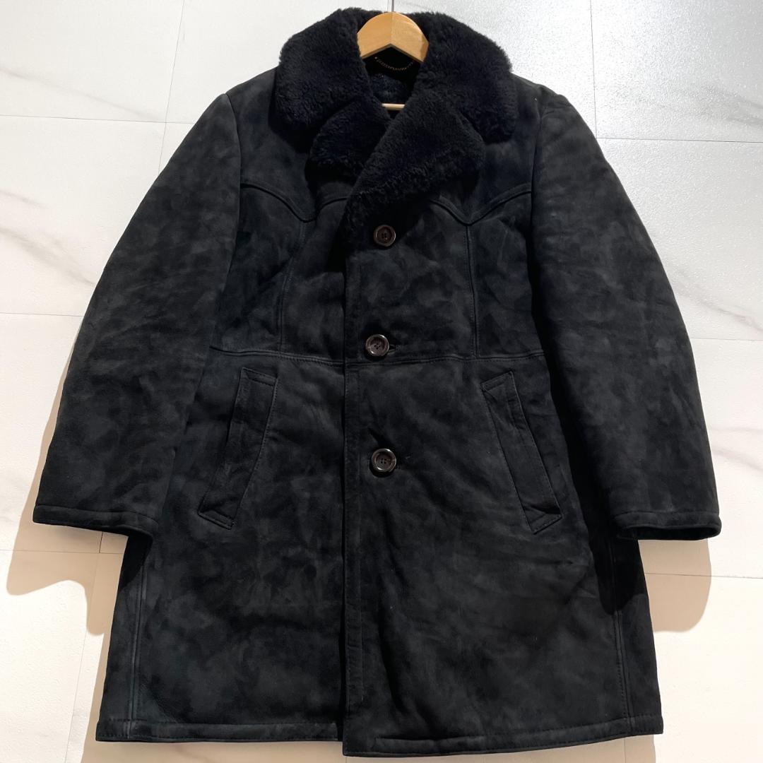 美品　ドイツ製　JOSEF WORMLAND　リアルムートンコート　ブラック　黒