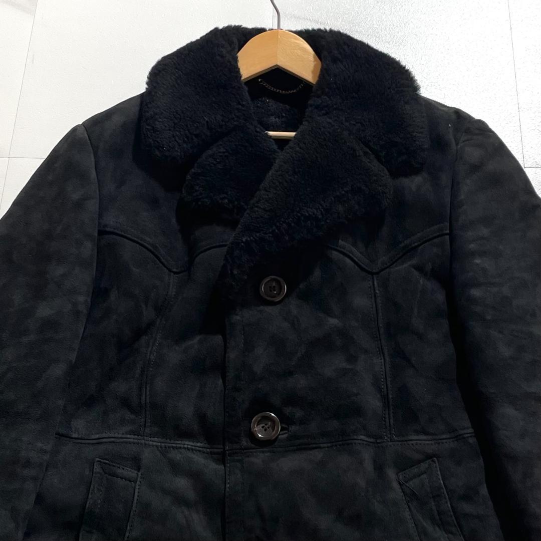 美品　ドイツ製　JOSEF WORMLAND　リアルムートンコート　ブラック　黒
