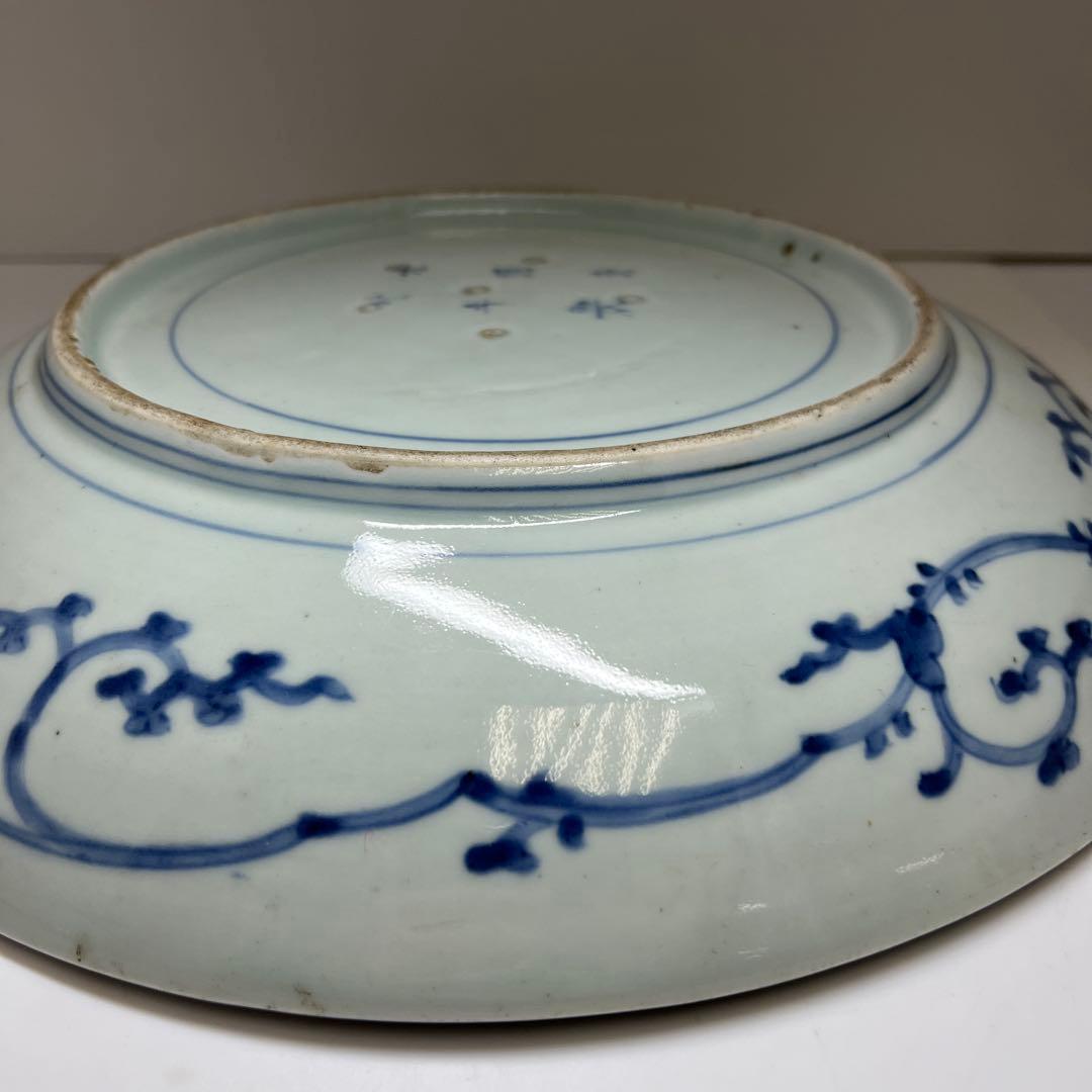 古伊万里　染付大皿　直径約34㎝　東Y7-1208①