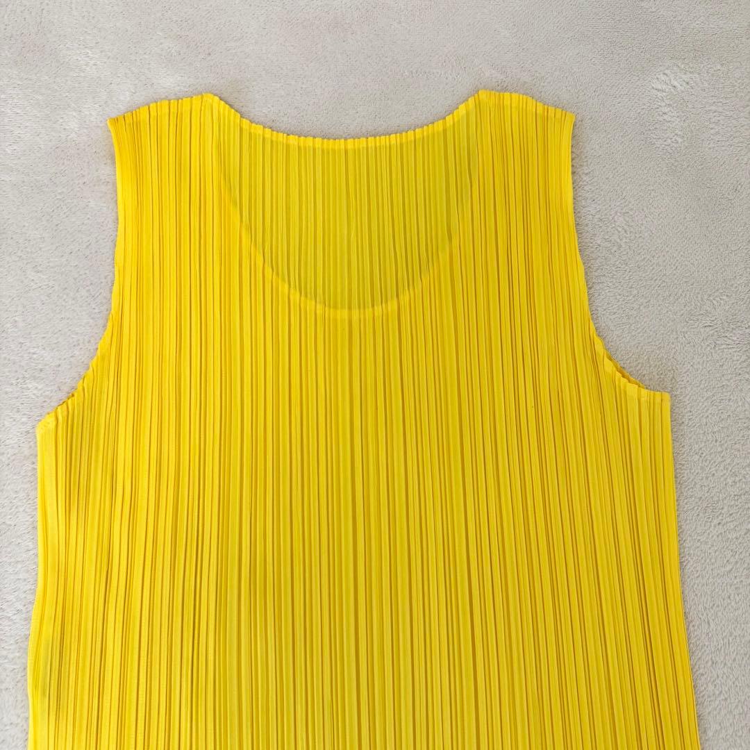 美品✨PLEATS PLEASE スリット入り　ロングワンピース　イエロー
