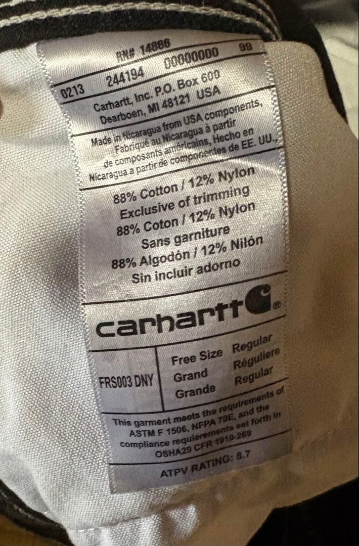 Carhartt カーゴパンツ ブラック フリーサイズ