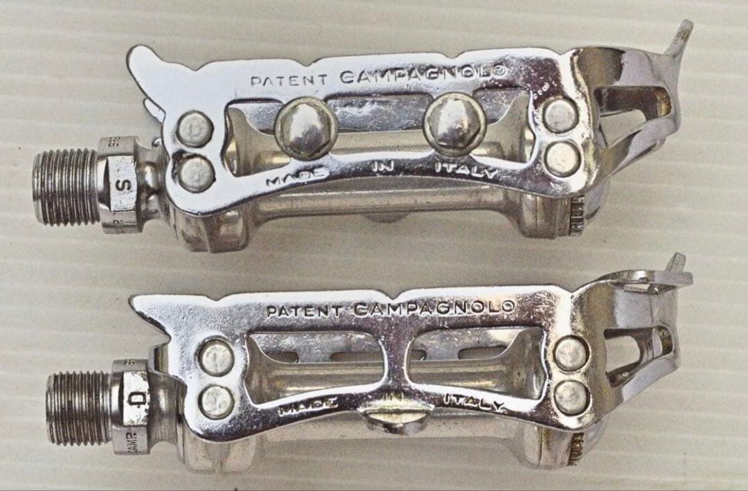カンパニョーロレコードペダル耳付 鉄ケージ使用感僅かの美品