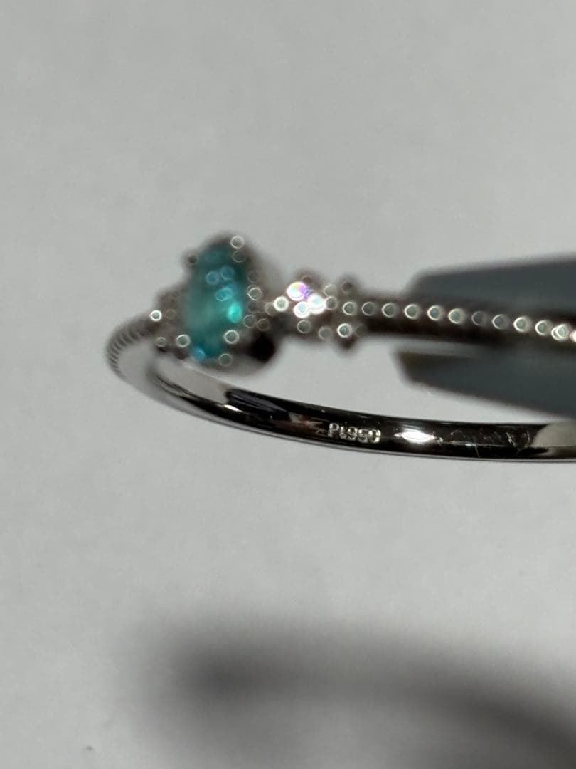 し*ん様 天然パライバトルマリンリング 0.10ct 13号