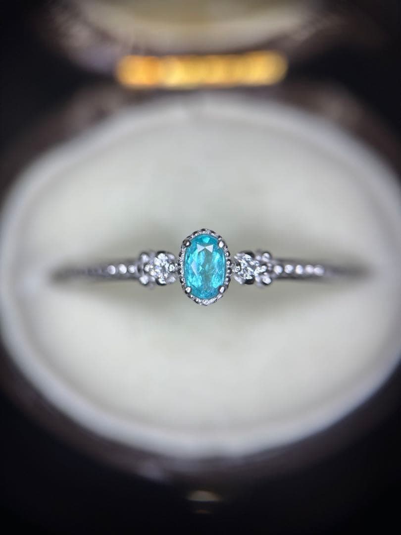 し*ん様 天然パライバトルマリンリング 0.10ct 13号