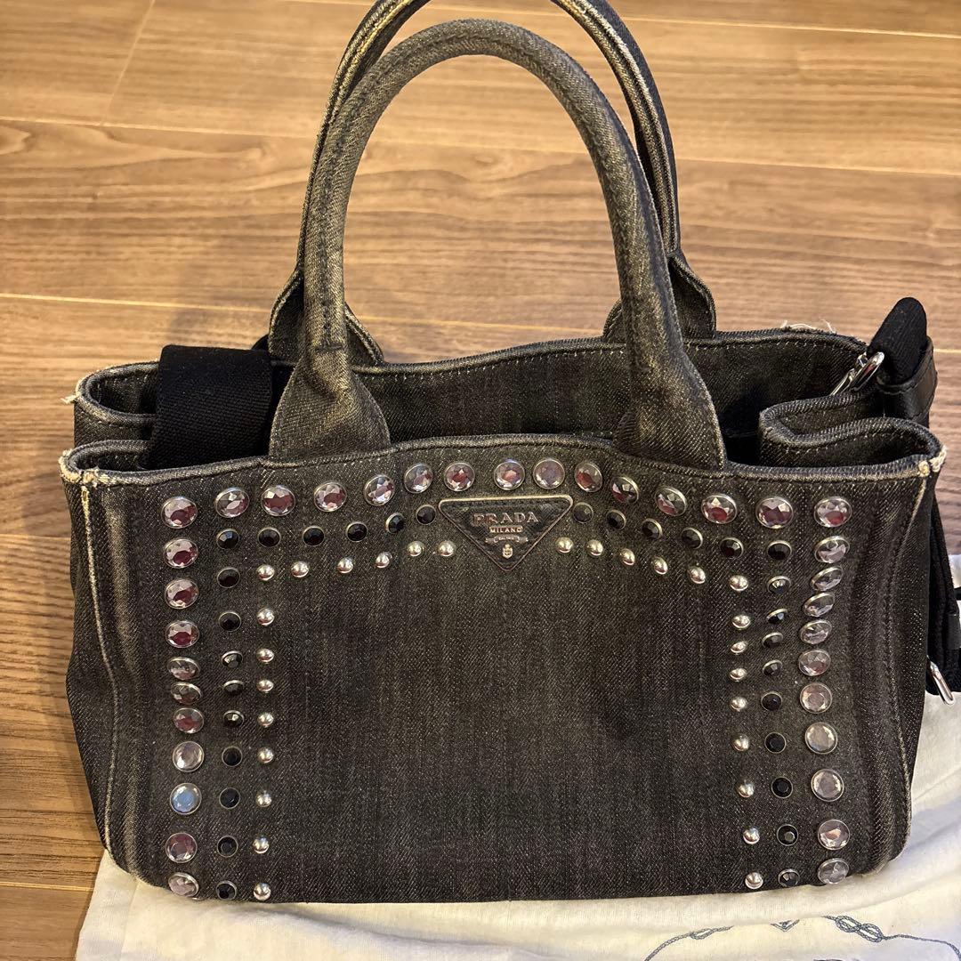 PRADA デニムバッグ　カナパ