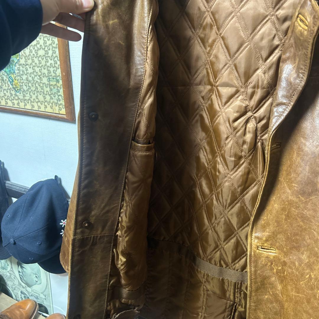 鳥*ん様 GAP OLDGAP 希少L ブラウン カーコート　レザージャケット