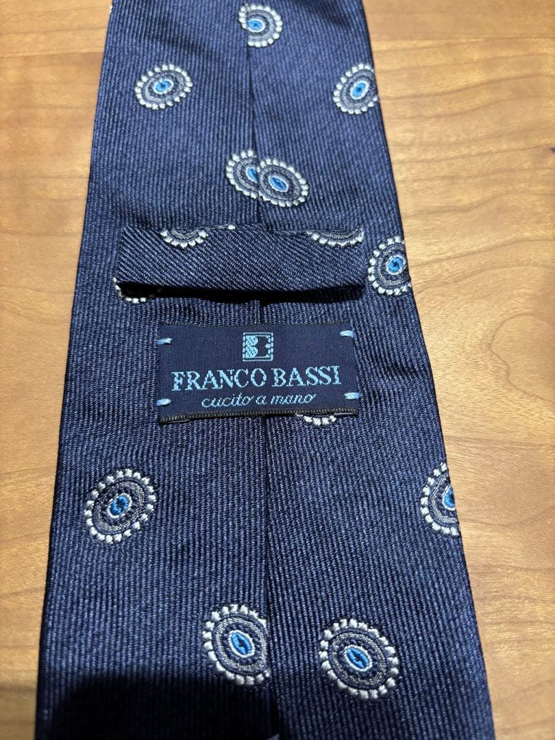 フランコバッシ　トゥルーブルー　小紋ネクタイ　franco bassi