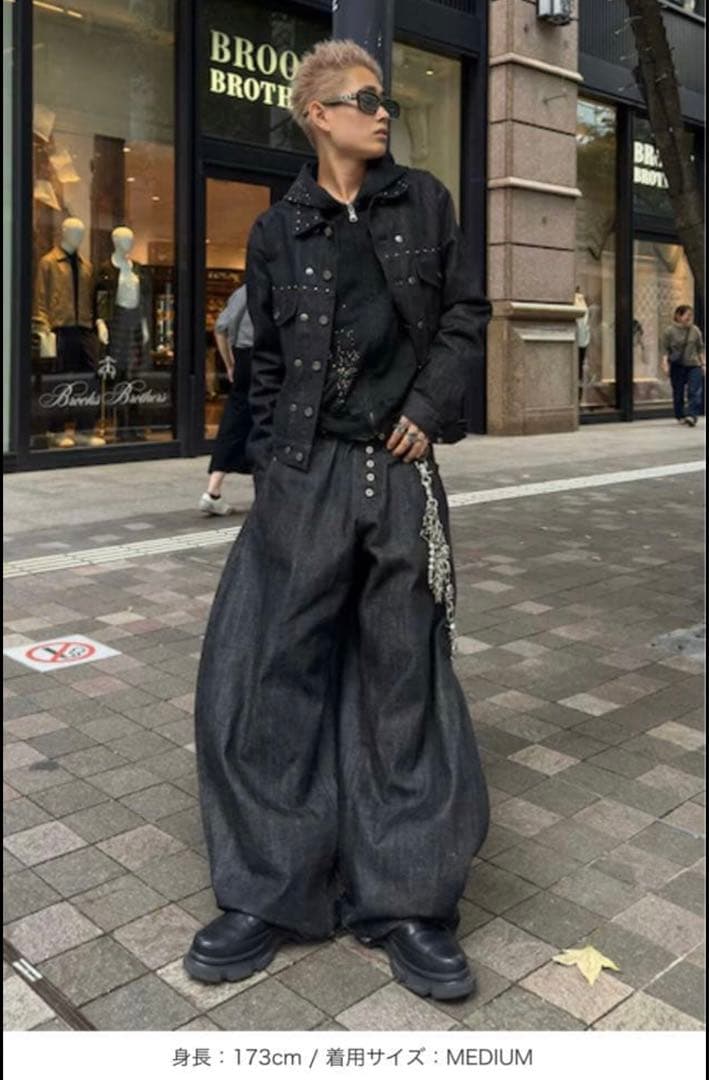 ANDER HUNK スタッズデザインリジッドデニムジャケット