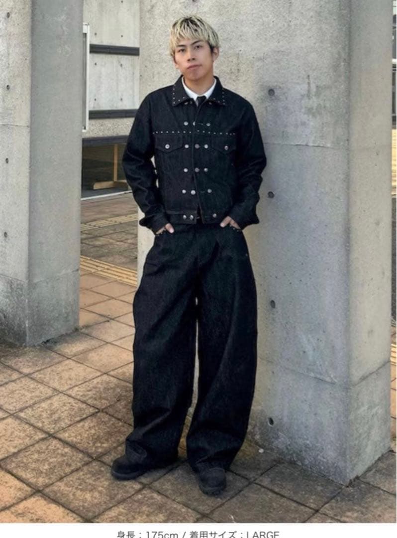 ANDER HUNK スタッズデザインリジッドデニムジャケット