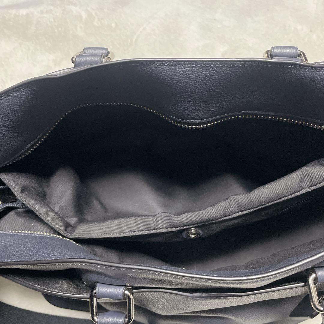 COACH ベケット トートバッグ　ネイビー　A4収納　2way 牛革