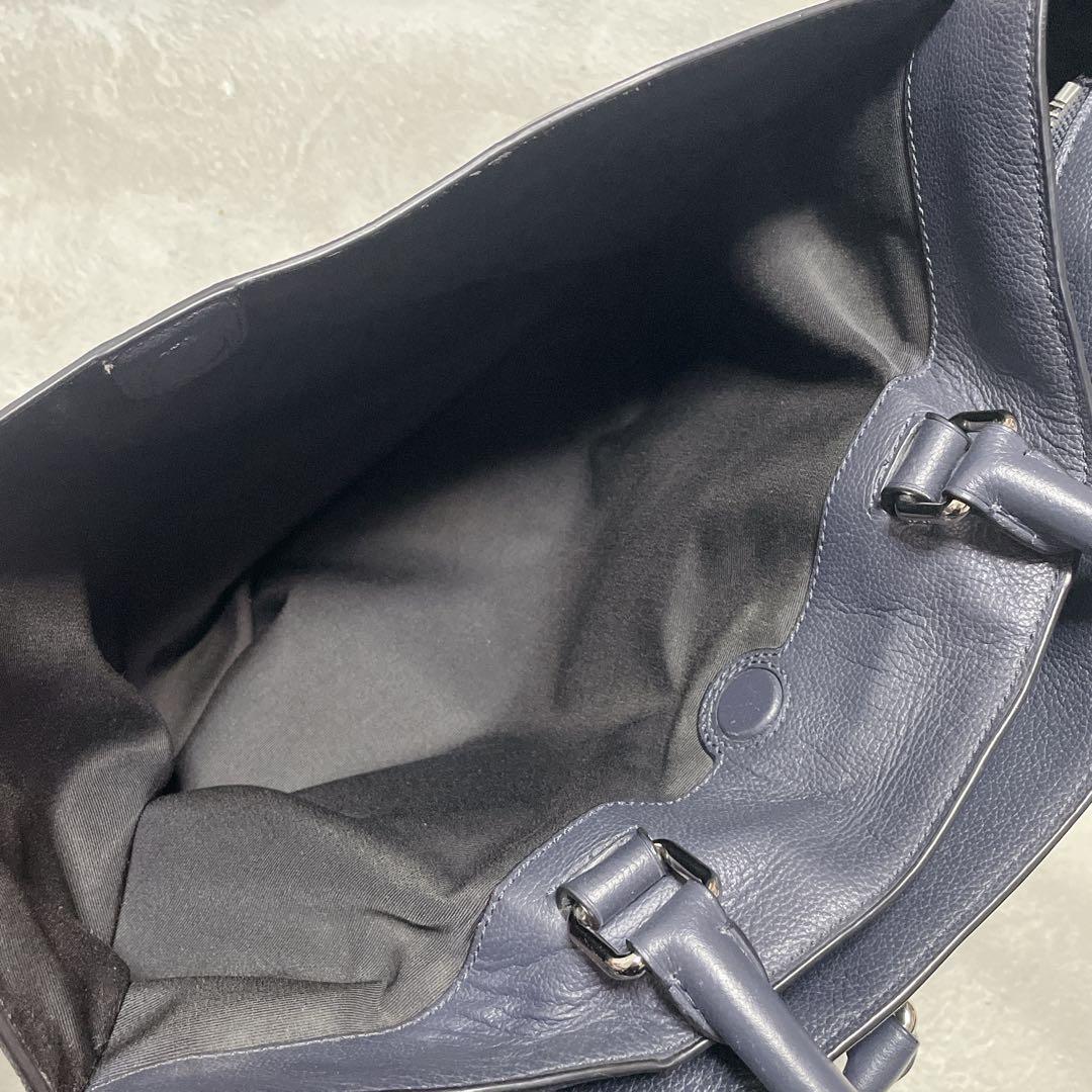 COACH ベケット トートバッグ　ネイビー　A4収納　2way 牛革