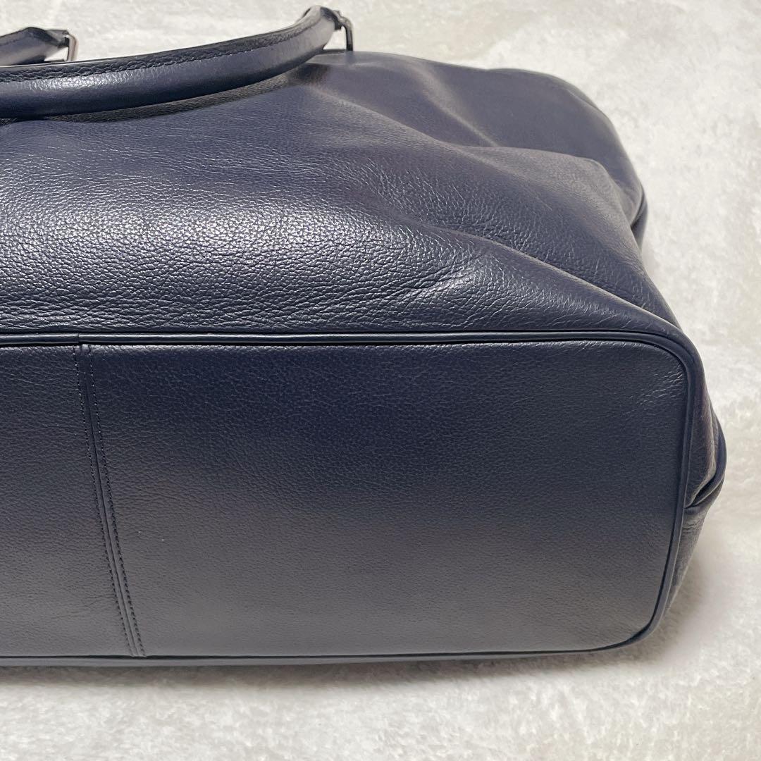 COACH ベケット トートバッグ　ネイビー　A4収納　2way 牛革