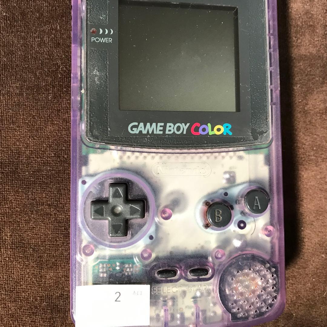 ゲームボーイカラー　　パープル人気色、画面にキズ防止ビニール美品
