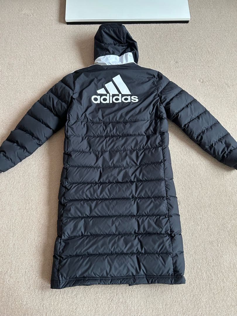 adidas ベンチコート　ロングダウンコート　M ブラック