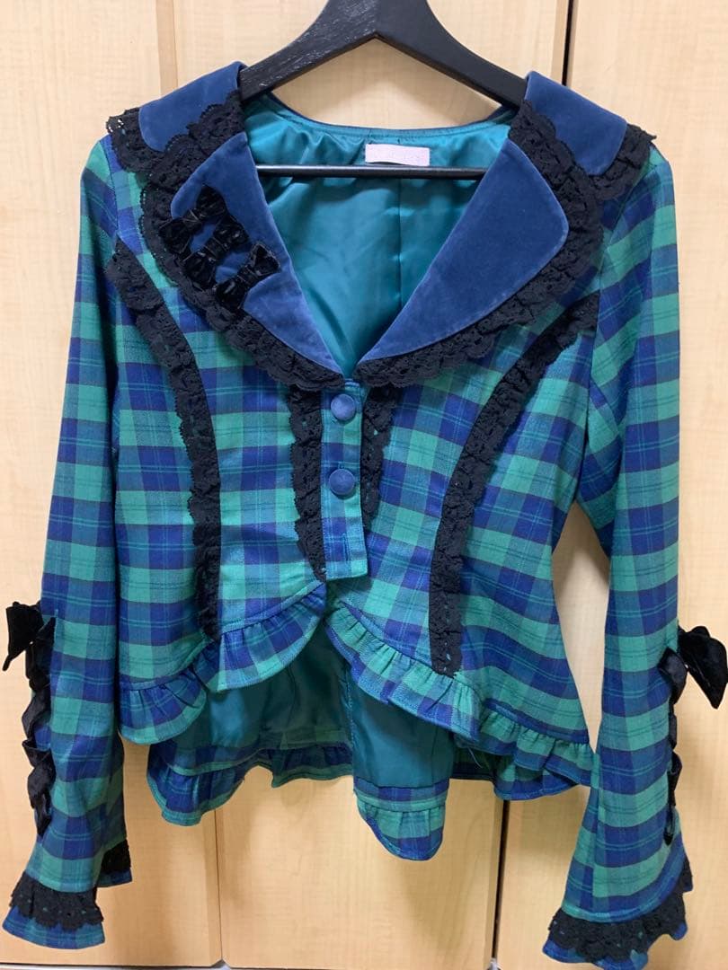 Chalmiere タータンチェック ジャケット グリーン　axes femme