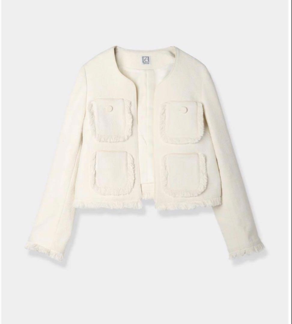 ジャケット・アウター laubeblanc Fringe tweed Jacket