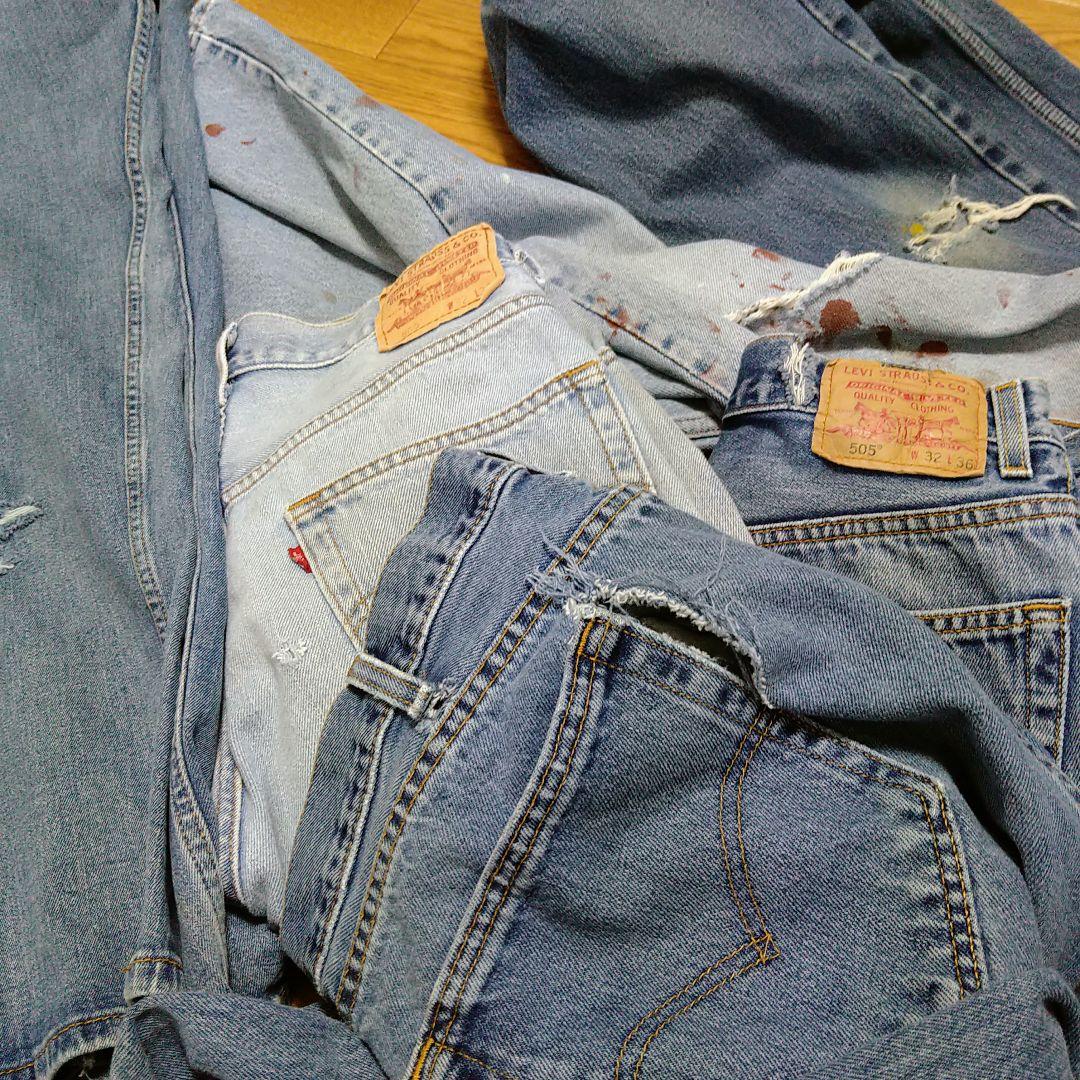 W32〜W40 9本セット Levi's 505 ストレート デニム まとめ売り