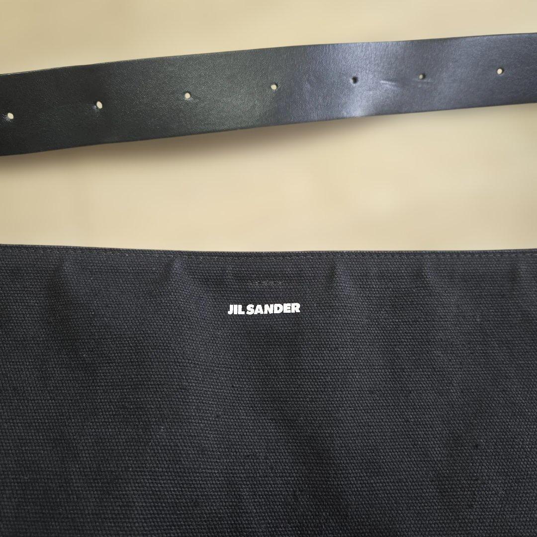 JIL SANDER BELT HOBO キャンバス×レザー 大半トートバッグ