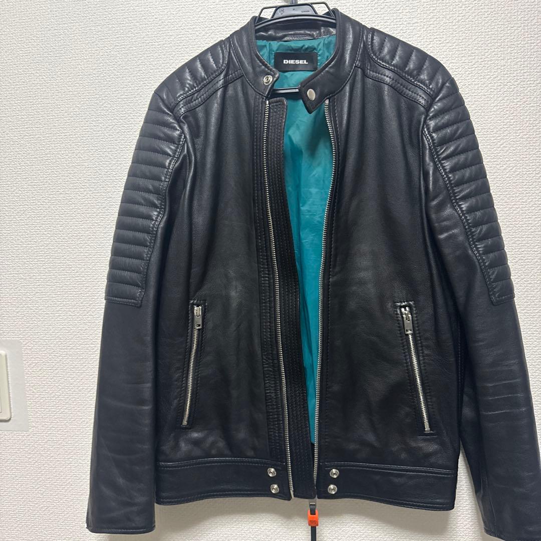 DIESEL ブラック ライダースジャケット