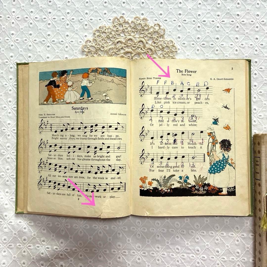 RV75 洋書古書 ヴィンテージ音楽教本 楽譜絵本