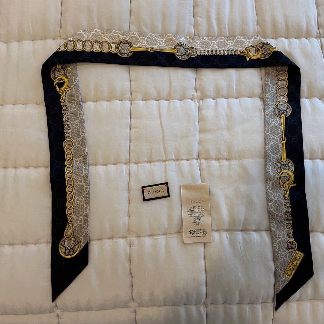 GUCCI ツイルリボン ネックボウ GG ホースビット チェーン 774819